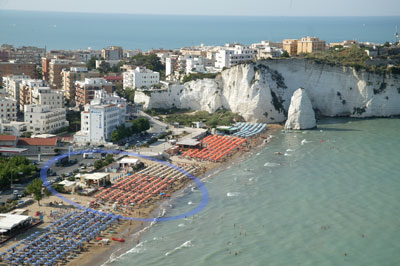 Vista sul litorale sabbioso di Vieste