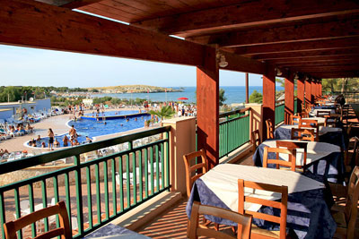 Vista all'interno del Villaggio dalla terrazza Ristorante